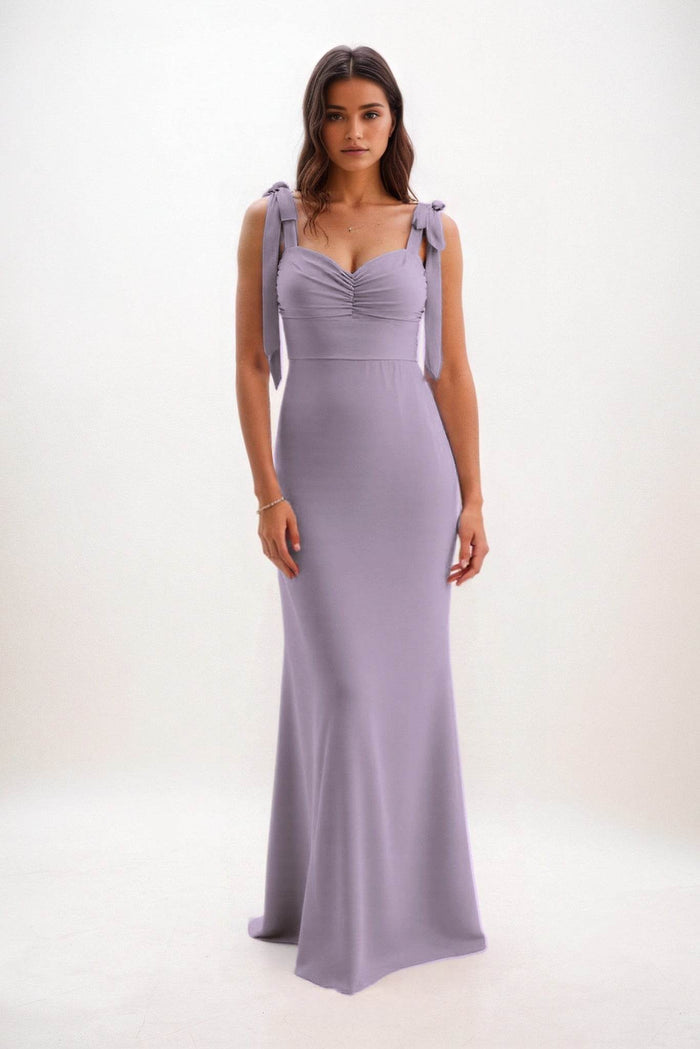 Sheath-Column Maxi Chiffon Bridesmaid Dress CB0849 - COCOMELODY
