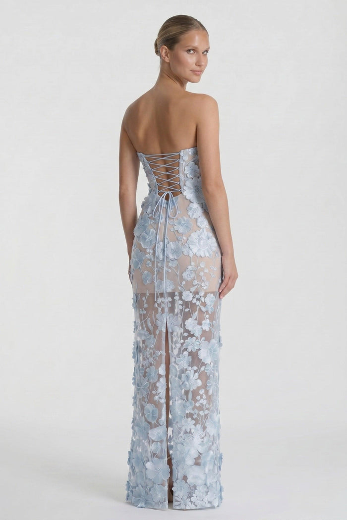 Sheath-Column Maxi Lace Wedding Guest Dress CG0318