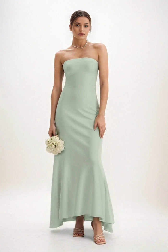 Sheath-Column Midi Luxe Satin Dress CB0829CS - COCOMELODY
