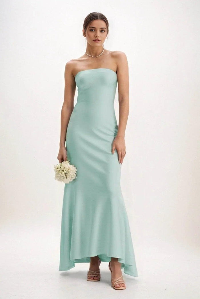 Sheath-Column Midi Luxe Satin Dress CB0829CS - COCOMELODY