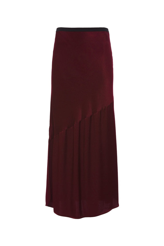 Silvia Long Bias Skirt - Burgundy