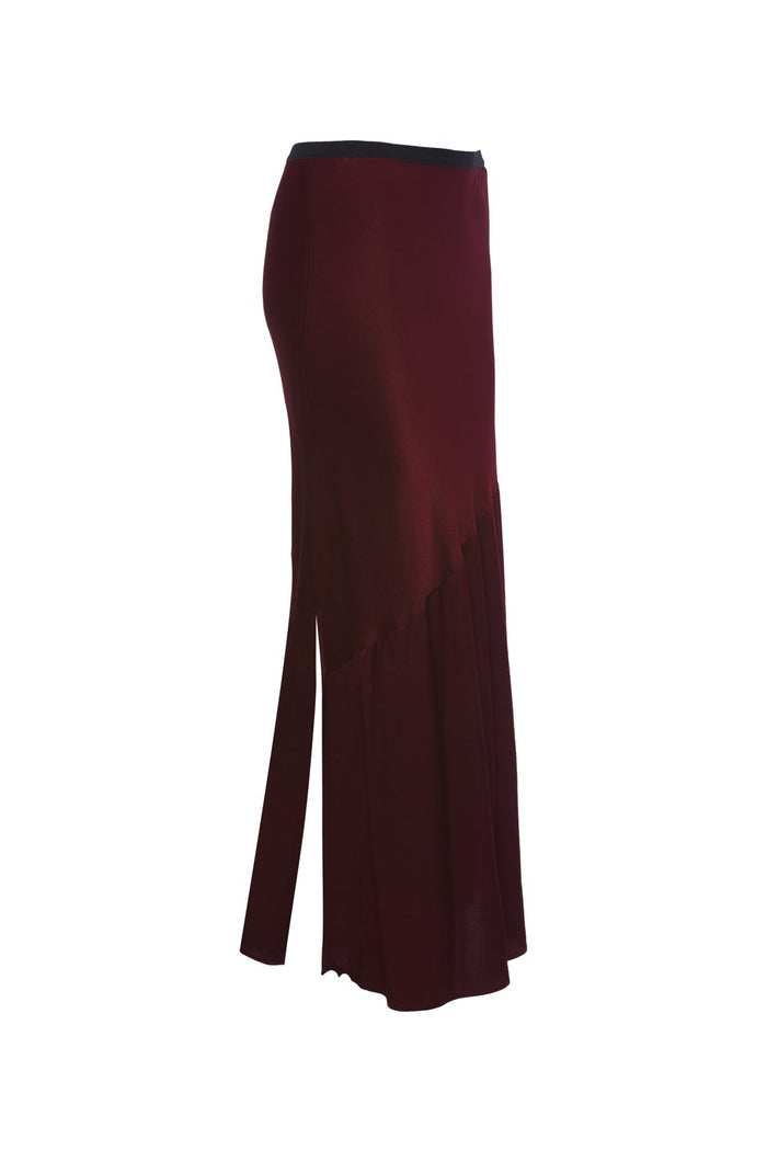 Silvia Long Bias Skirt - Burgundy