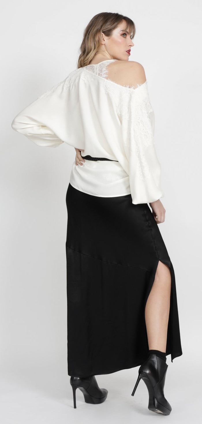 Silvia Long Bias Skirt - Burgundy