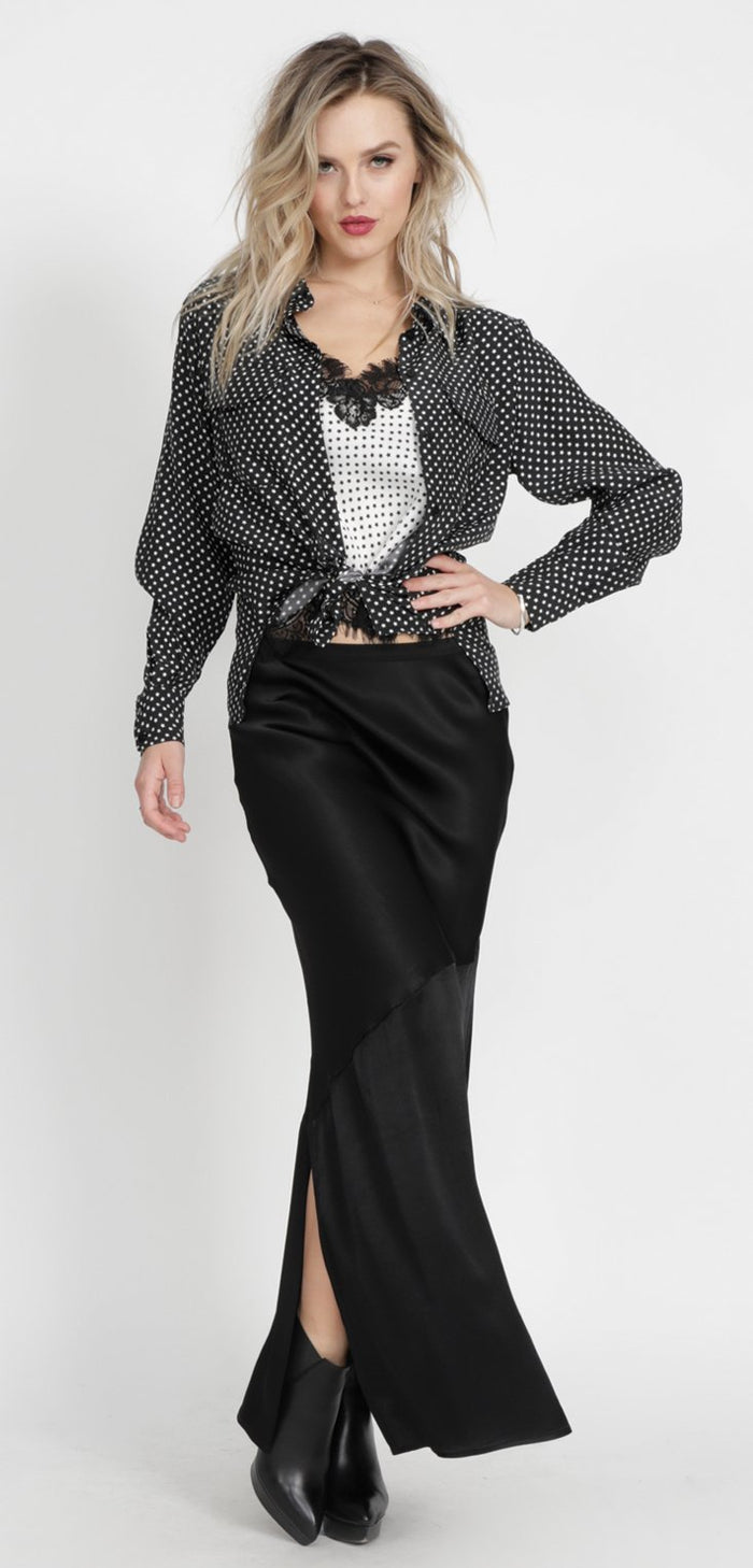 Silvia Long Bias Skirt - Burgundy