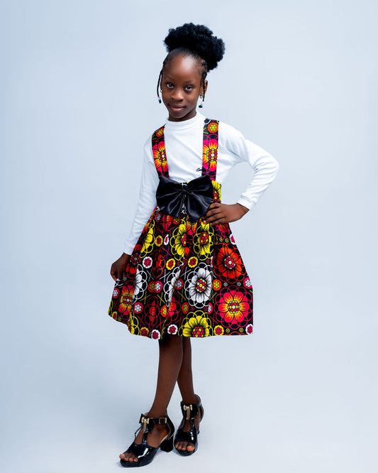 Simbi Girls' Jumper Dress in African Print