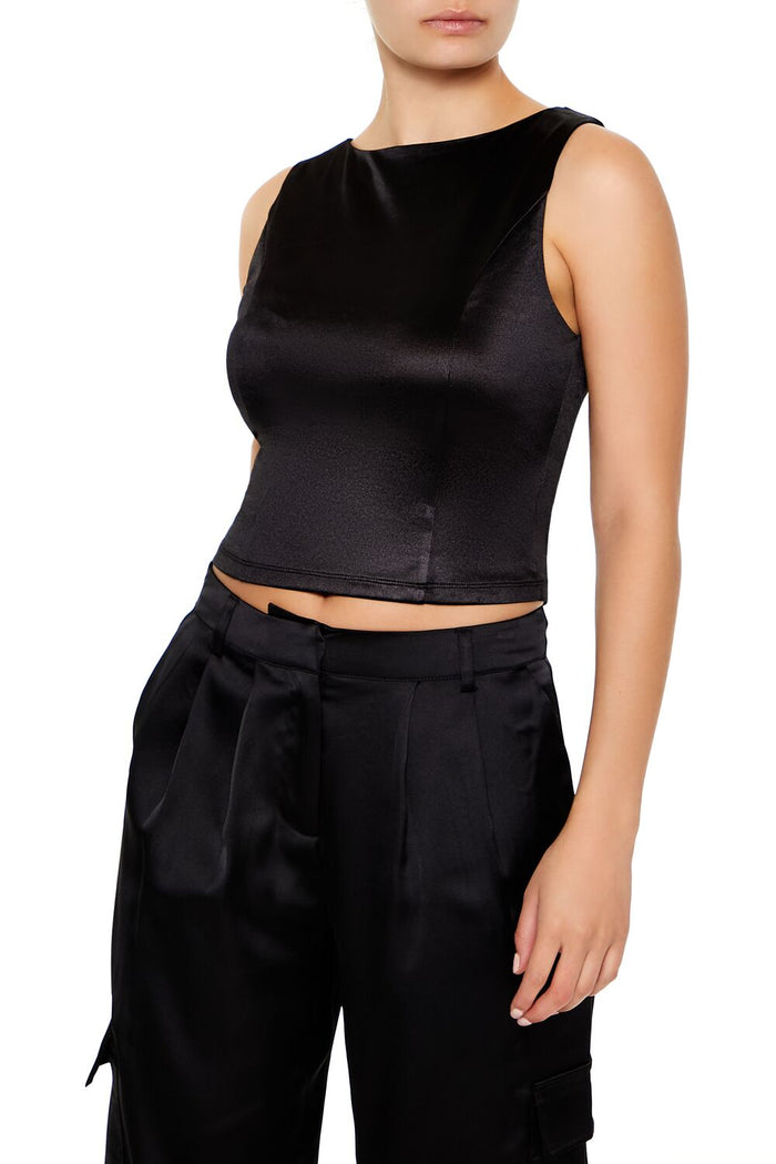Sleeveless Satin Tank Top