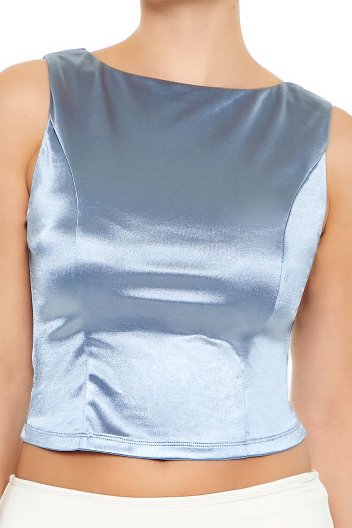 Sleeveless Satin Tank Top