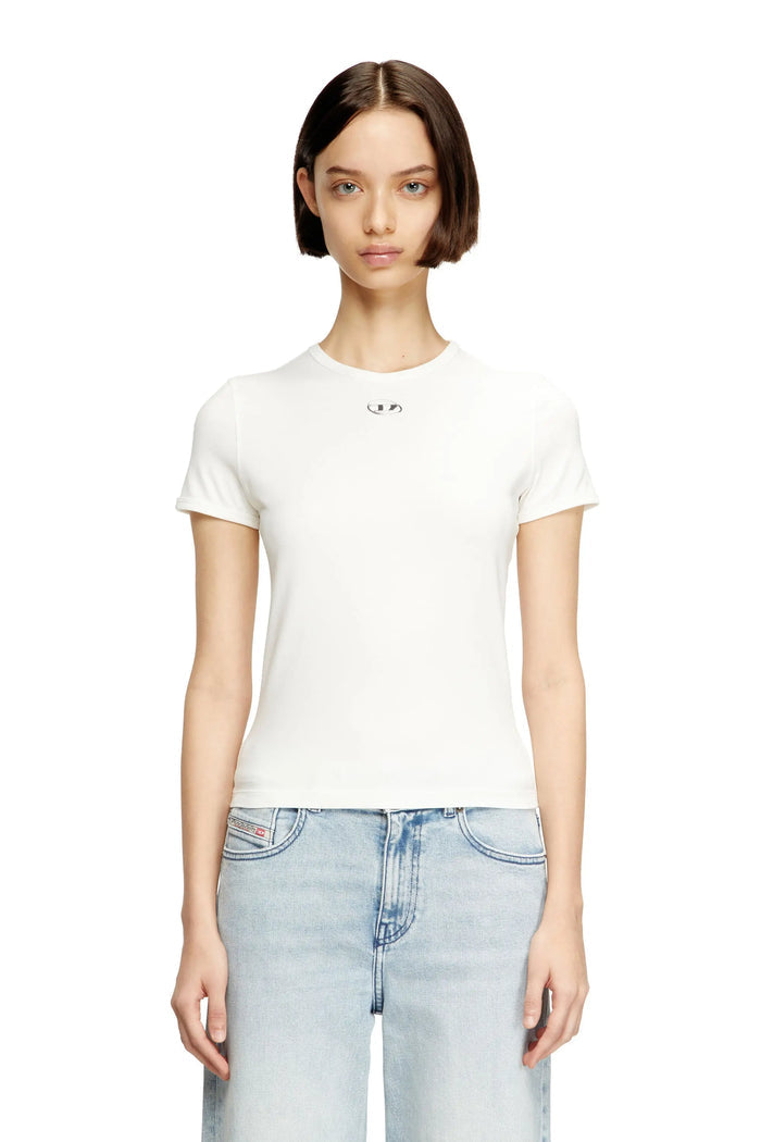 Slim T-shirt with metallic Oval D