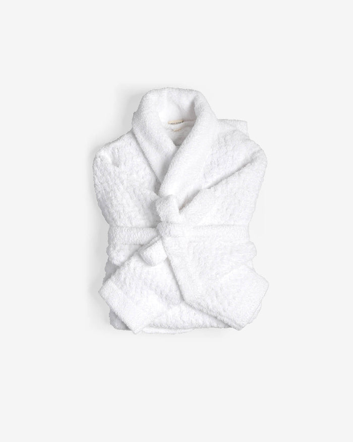 Sunday Citizen Snug Waffle Robe in clear white, waffle texture