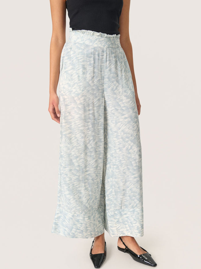 Soaked in Luxury SLArjana Zaya Trousers Silver Blue Stroke
