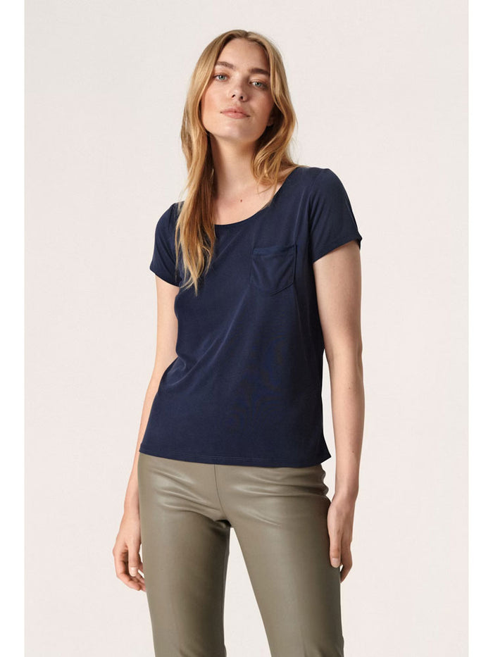 Soaked in Luxury SLColumbine T-Shirt Navy
