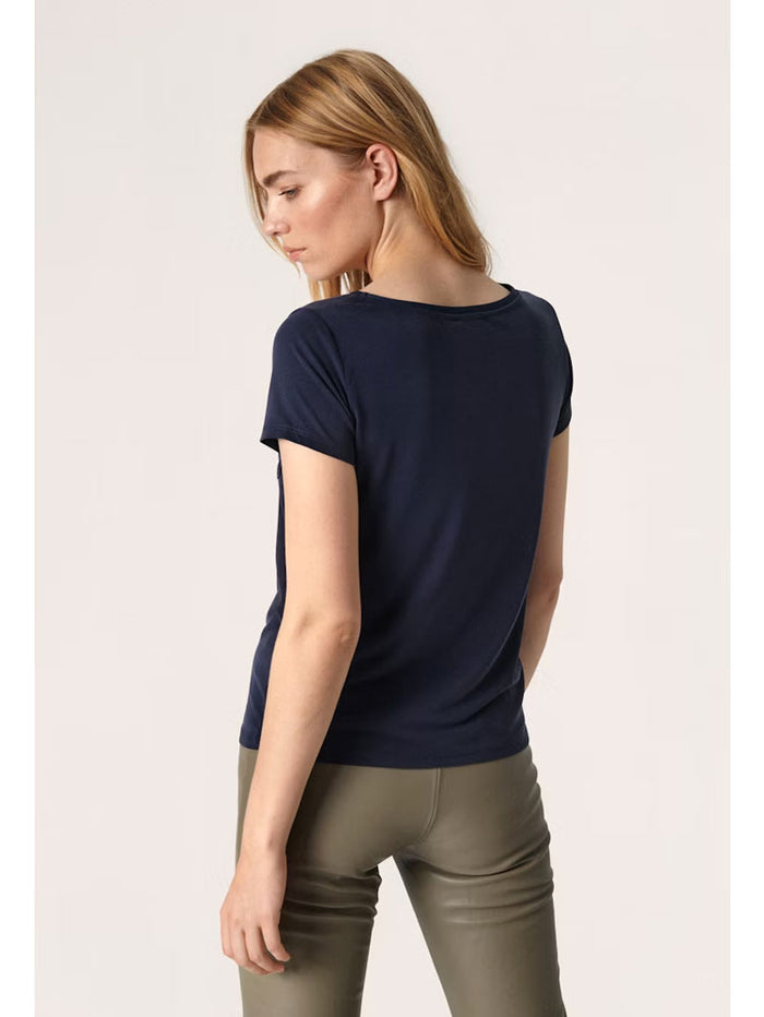 Soaked in Luxury SLColumbine T-Shirt Navy
