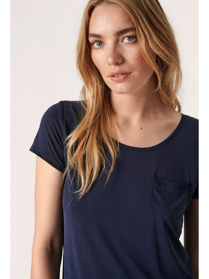 Soaked in Luxury SLColumbine T-Shirt Navy