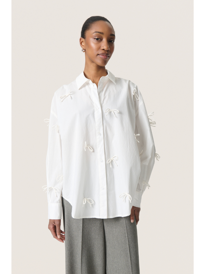 Soaked in Luxury SLJoa Bow Shirt White