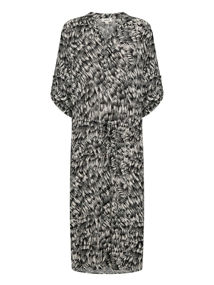 Soaked in Luxury SLZaya Dress Black Stroke Print