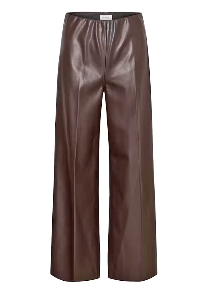 Soaked SLKaylee Wide Long Pants Chocolate Torte