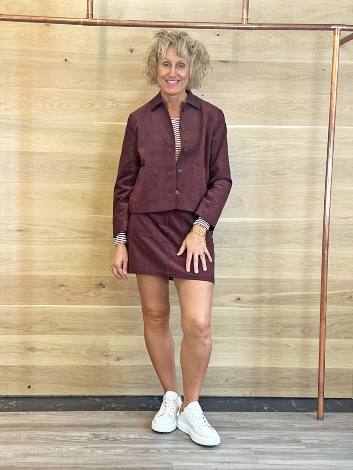 Sofie Schnoor LeonaSW Corduroy Skirt Plum
