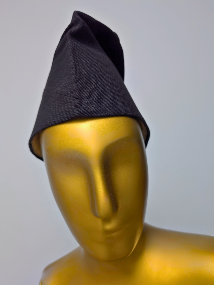 Sola Aso Oke African Cap – Black (Fila Hat)