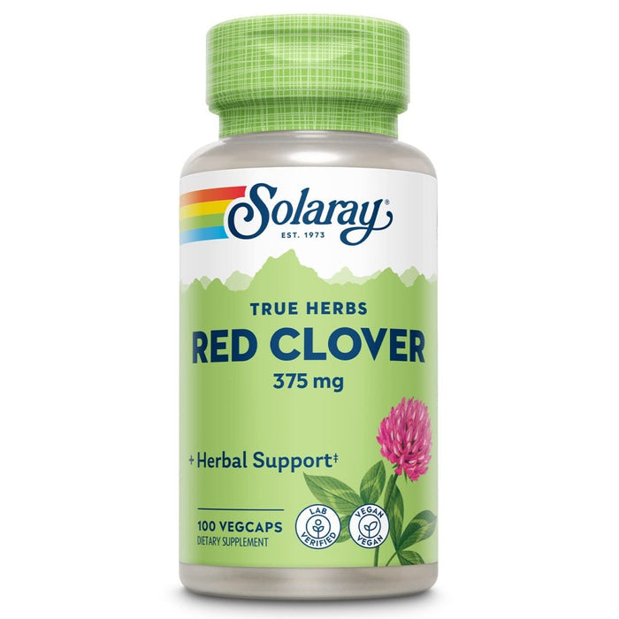 Solaray Red Clover Blossom, Veg Cap (Btl - Plastic) 375mg | 100ct - The Oasis of Health