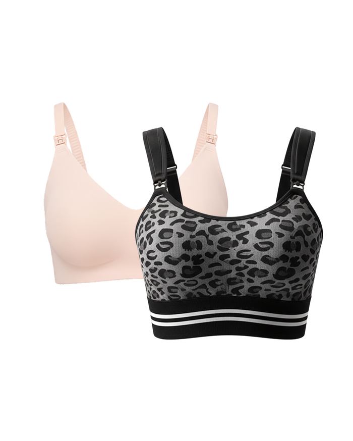 Soutien-gorge d’allaitement ultra doux et sans coutures YN21 & DEX – Lot 4-en-1, tissu extensible, mains libres pour pompe