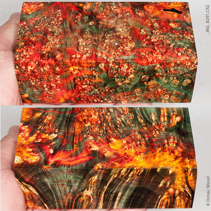 Stabilized wood box elder burl block