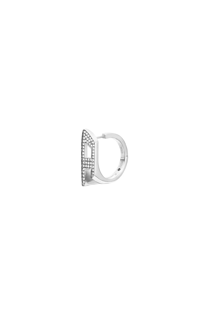 Stainless steel glitz hoop earring
