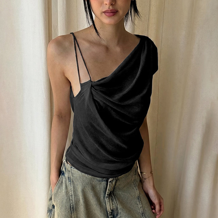Stells One Shoulder Strappy Top - Black