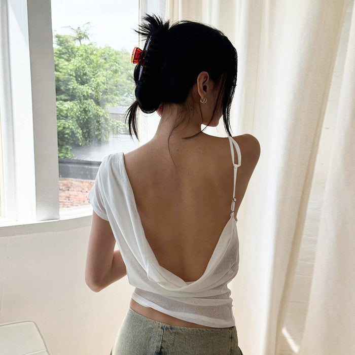 Stells One Shoulder Strappy Top - White