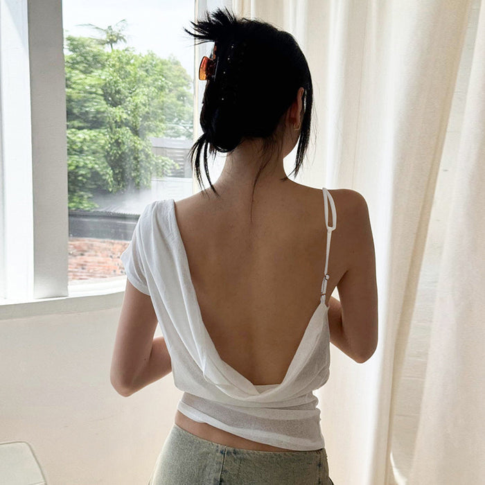 Stells One Shoulder Strappy Top - White