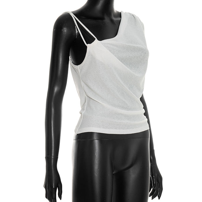 Stells One Shoulder Strappy Top - White