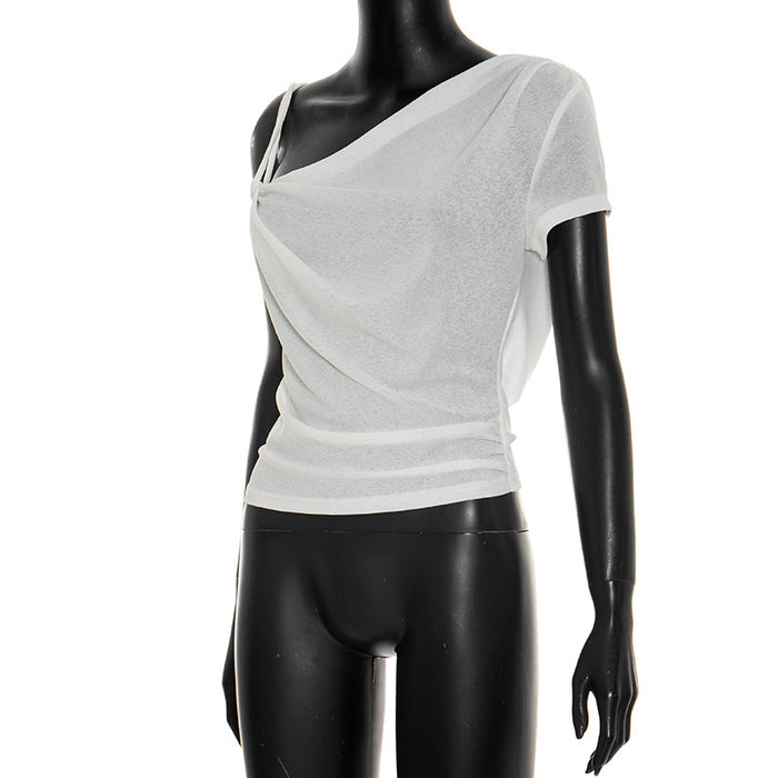 Stells One Shoulder Strappy Top - White