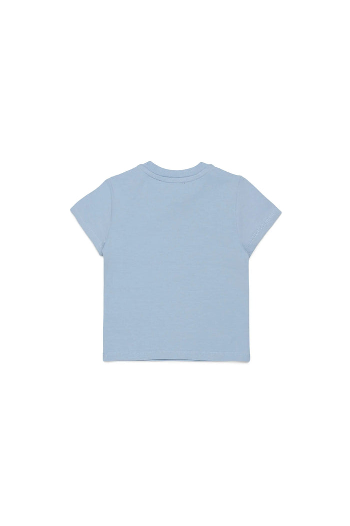 Stretch-cotton T-shirt with starburst logo print