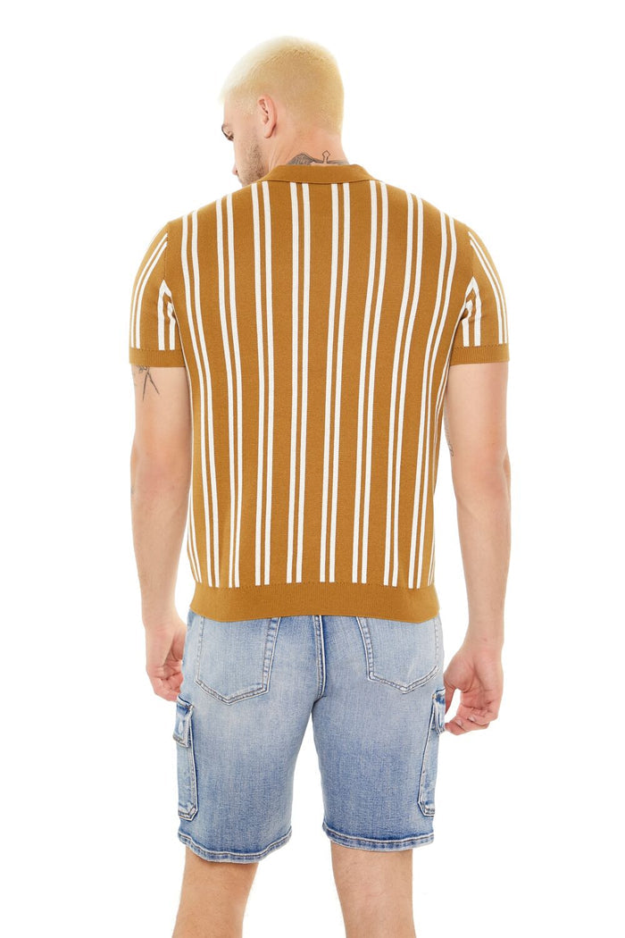 Striped Sweater-Knit Shirt
