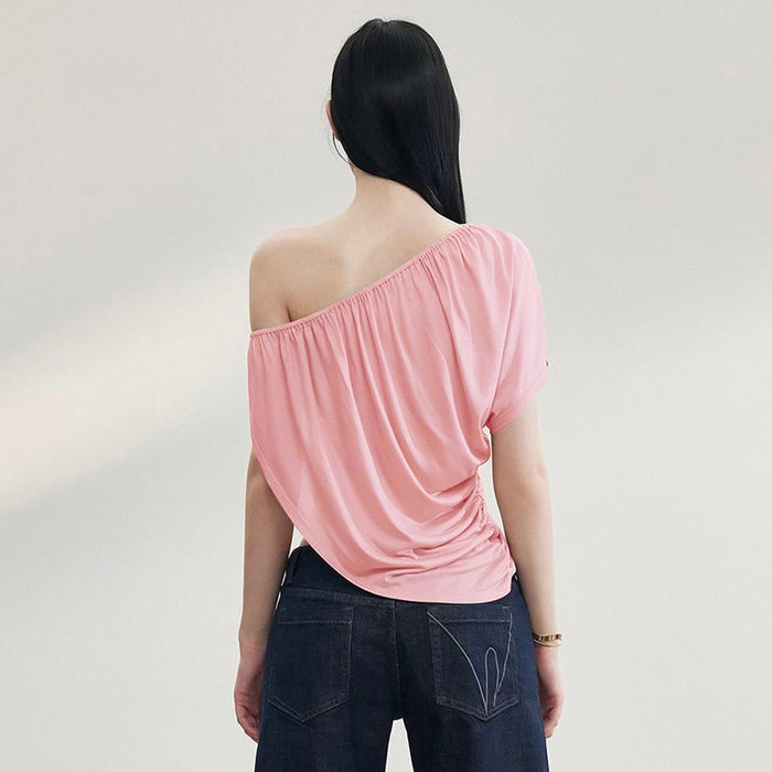 Strobe One Shoulder Solid Top - Pink