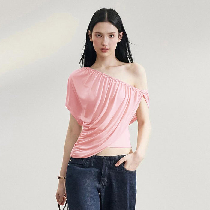 Strobe One Shoulder Solid Top - Pink