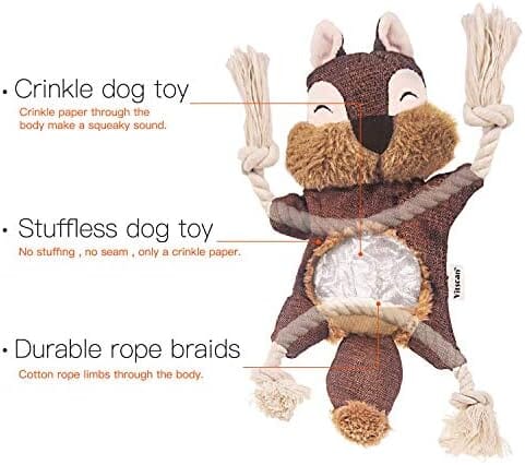 Sturdy Squirrel Interactive Pet Toy Rope Knots Puppy Chew Teething Toys Toys Pet Clever