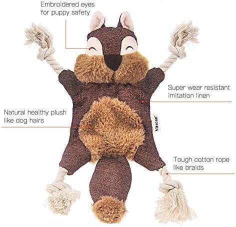 Sturdy Squirrel Interactive Pet Toy Rope Knots Puppy Chew Teething Toys Toys Pet Clever