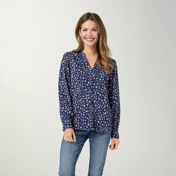Suki V-Neck Printed Blouse