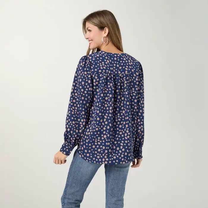 Suki V-Neck Printed Blouse