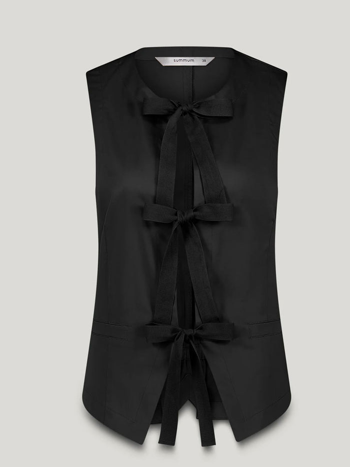 Summum Bow Waistcoat Black