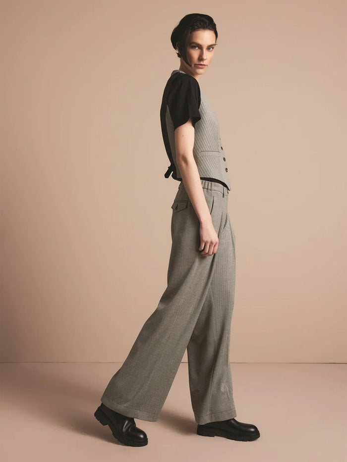Summum Herringbone Trousers Grey