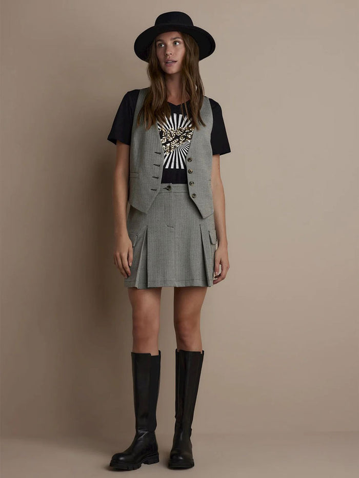 Summum Herringbone Waistcoat Grey