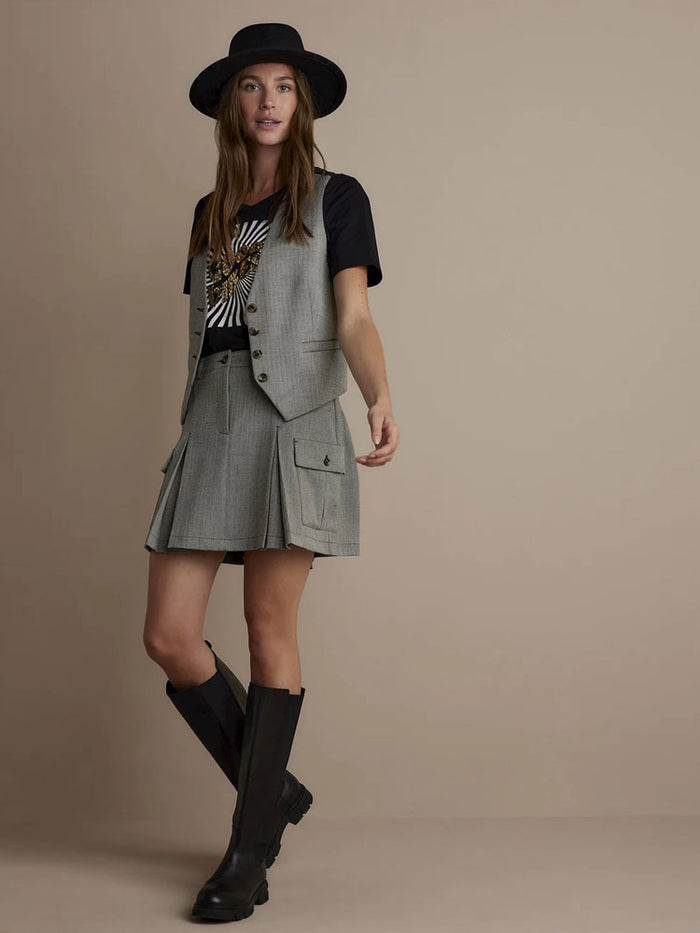 Summum Herringbone Waistcoat Grey