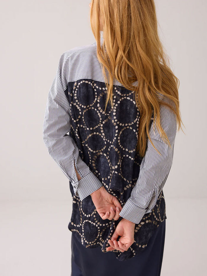 Summum Printed Shirt Midnight Blue