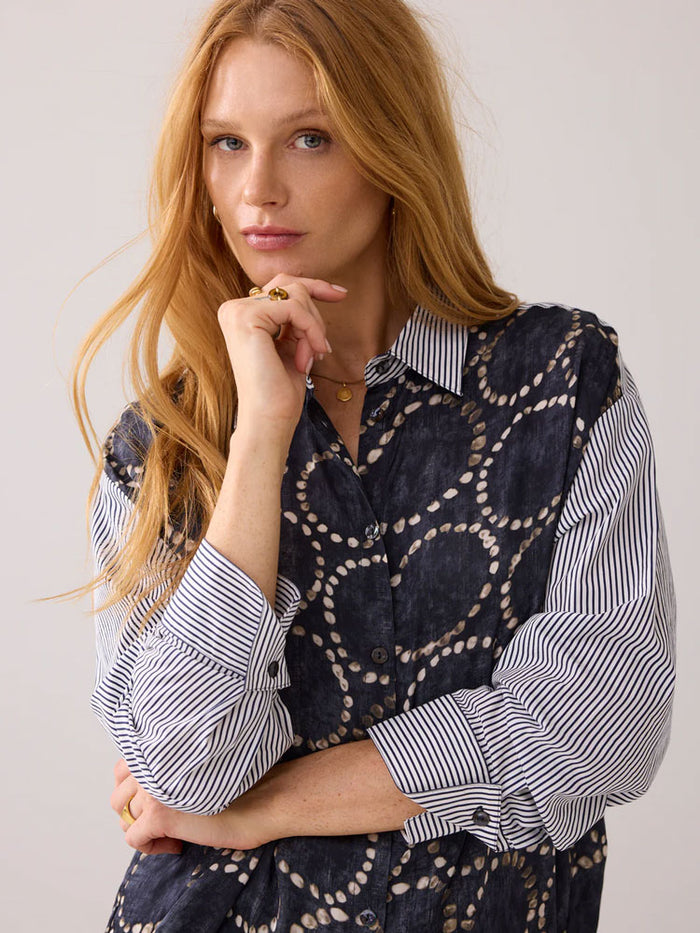 Summum Printed Shirt Midnight Blue