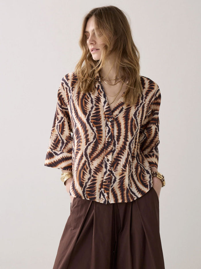 Summum Safari Print Blouse Multicolour