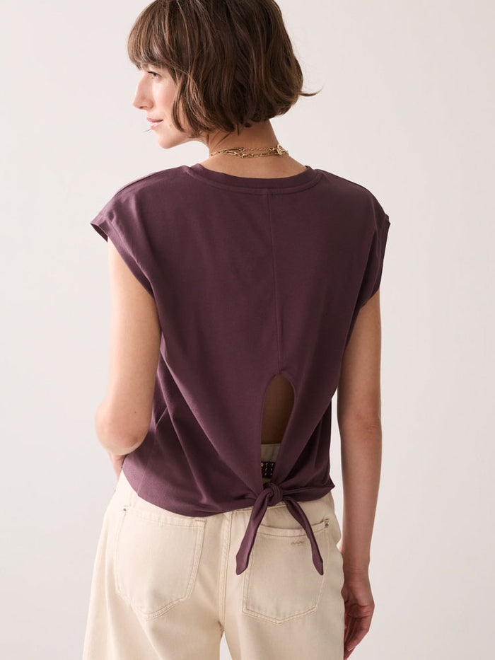 Summum Sleeveless Cotton Top Deep Fig