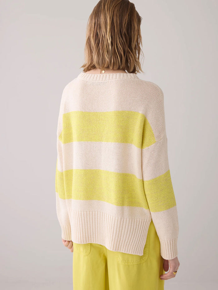 Summum Striped Jumper Ivory & Yellow