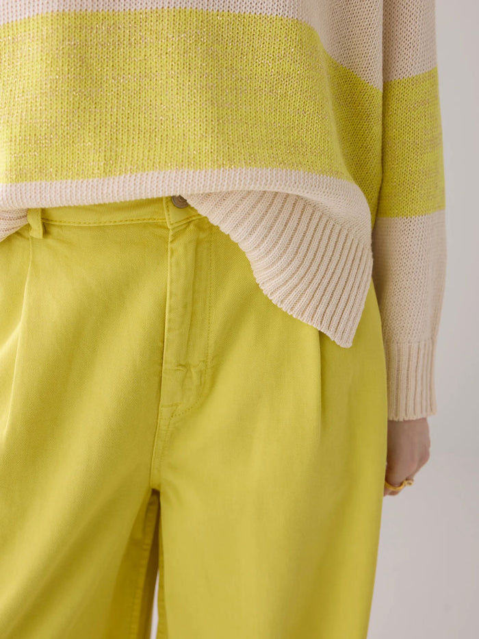 Summum Striped Jumper Ivory & Yellow