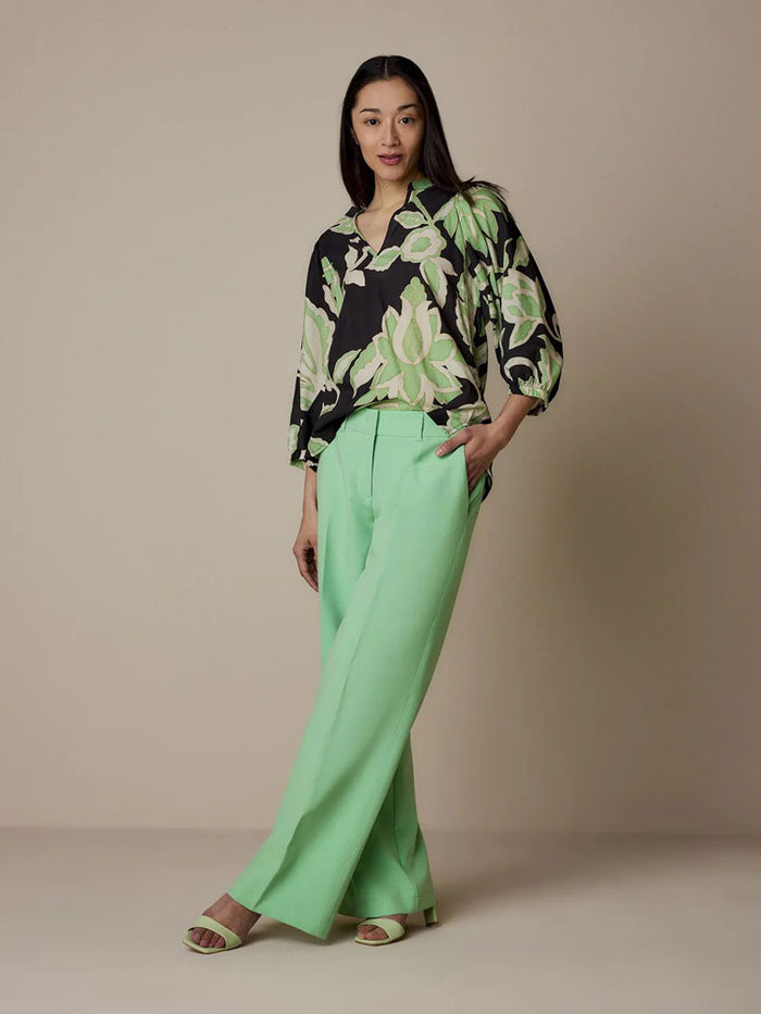 Summum Wide Leg Trousers Soft Emerald